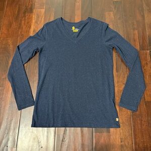 Carhartt V-Neck Long Sleeve Women’s Size Medium Navy With Speckles Textured